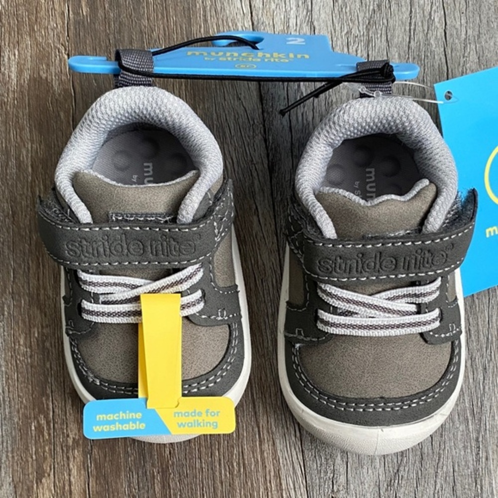 Munchkin Gray and White Baby Shoes